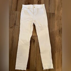 Lilly Pulitzer 29" South Ocean High-Rise Skinny Jean Sz 4 White Dbl Raw Hem New